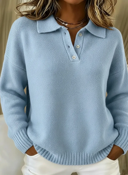FLASH SALE - Everyday Luxe Button-Collar Knit