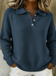 FLASH SALE - Everyday Luxe Button-Collar Knit