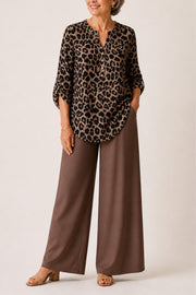 FLASH SALE - Printed Loose Top & Wide-Leg Pants Set | Tracked Shipping