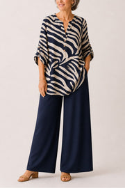 FLASH SALE - Printed Loose Top & Wide-Leg Pants Set | Tracked Shipping