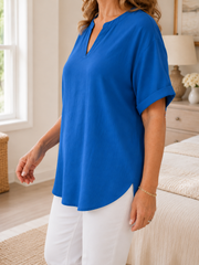FLASH SALE – Effortless Draped V-Neck Blouse | Tracked Shipping