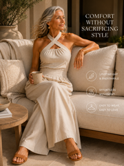 FLASH SALE - Cross-Neck Halter Wide-Leg Jumpsuit | Tracked Shipping