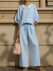 FLASH SALE - Peter Pan Collar 2-Piece Set | Tracked Shipping