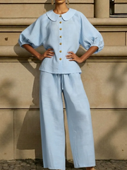 FLASH SALE - Peter Pan Collar 2-Piece Set | Tracked Shipping