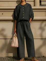 FLASH SALE - Peter Pan Collar 2-Piece Set | Tracked Shipping