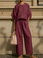 FLASH SALE - Peter Pan Collar 2-Piece Set | Tracked Shipping