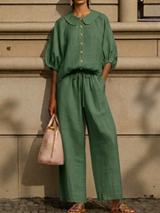 FLASH SALE - Peter Pan Collar 2-Piece Set | Tracked Shipping