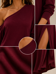 FLASH SALE - One-Shoulder Slit Maxi Dress | Tracked Shipping